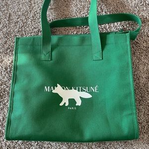 Maison Kitsune Green E/W Tote
